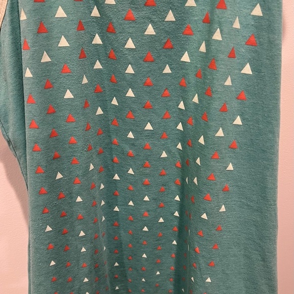 The North Face Teal Tank Top with Cream Trim and Triangular Designs Size XL - Picture 2 of 6
